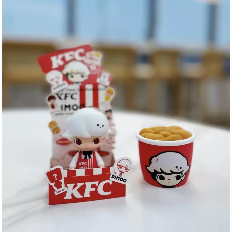 DIMOO Pop Mart DIMOO KFC China 35-årsjubileum BUCKET Series hemliga DIMOO Ace Fried Chicken (1/288)