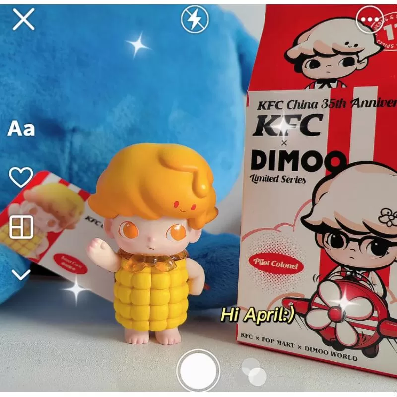 DIMOO Pop Mart DIMOO KFC Kina 35-årsjubileum BUCKET Series Sweet Corn DIMOO Pop Mart DIMOO KFC Kina 35-årsjubileum BUCKET Series Sweet Corn