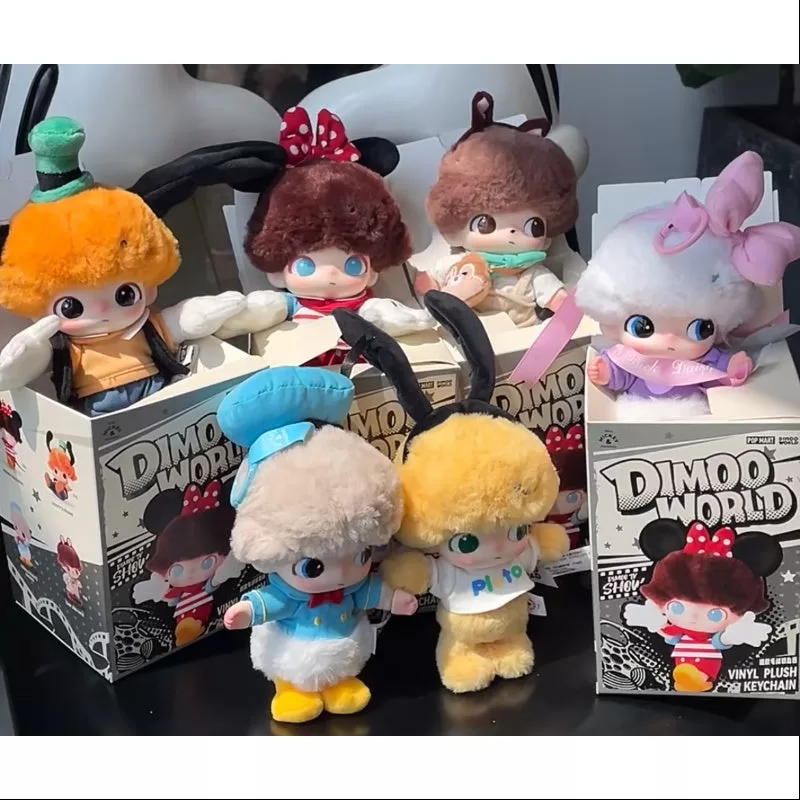DIMOO x Disney Series Vinyl Plysch Nyckelring Hel Set Öppnad