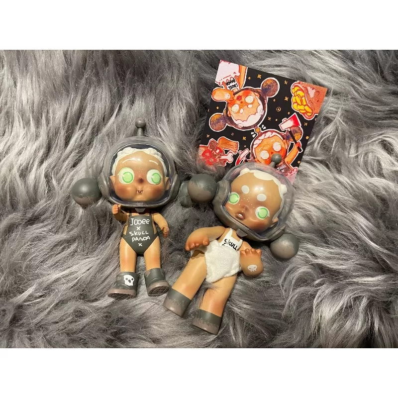 Skullpanda Baby Night Brother Limited Figurine (ett par) Sp och Joee